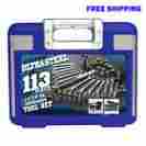 113-piece 92567 Ultra Steel Mechanics Tool Set Wrenches Box Handle Garage Repair Shop Equipment 731132292567