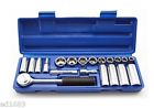 1561 21-pc 6 Cal Hawk Tools 3 8 Drive Professional Sae Socket Set Heat Treated Chrome Plated Steel