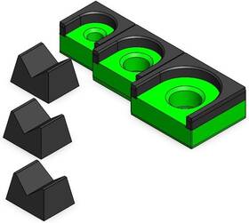 3d Tool Trays 726084405387 Magattach Ratchet Organizer Kit 3 Piece Set Green/black