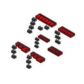 9902-x 3d Tool Trays Magattach Ratchet And Extensions Starter Set Red/black