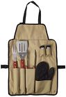 82-4308 Chefs Kitchen Outdoor Bbq Apron And Utensil Set 044902043086