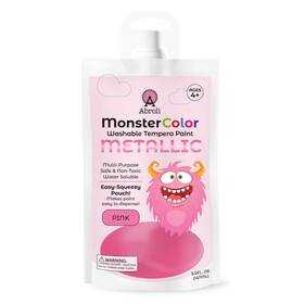 5a0030zl-1h2jn Abroli 6 Pack - Monster Color Washable Tempera Paint Pouch 5oz-metallic Pink 5