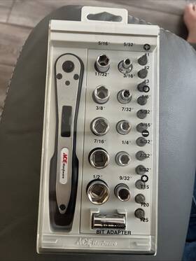2006120 Ace Hardware 24 Pc Socket And Screwdriver Bit Set In Case Nos