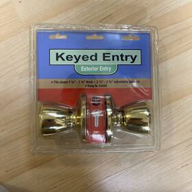 La2100 Ace Trading - Door Locks Apex Vintage Ansi Grade 3 Polished Brass Steel Entry Lockset 1-3/4 Thick Inch