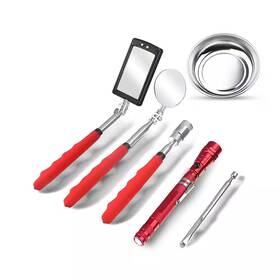 Ahfiwaso 711181818697 6-piece Magnetic Pickup Tool Set With Extendable Rods Led Flashlight Inspectio