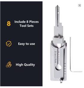Ss001 Alloet Stainless Steel Key Decoder Hook Pickup Hand Tool O-ring Repair Kit