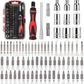 Amazon Basics 672352801552 27-piece Magnetic T-handle Ratchet Wrench And Screwdriver Set
