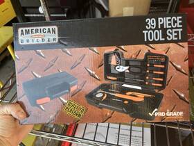 Hw4224 American Builder 39 Piece Mixed Tool Set With Hex Keys Plier Hammer Tape