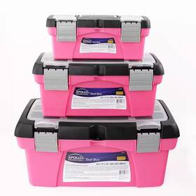 3-components Apollo 313054863898 10 Inch 12.5 And 16 Tool Box In Pink