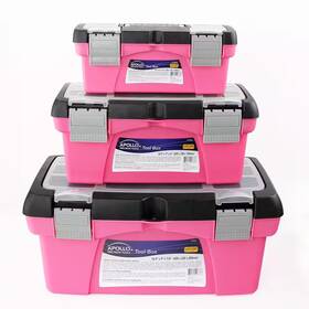 3-components Apollo 445023493423 10 Inch 12.5 And 16 Tool Box In Pink