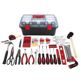 Dt7103 Apollo All-in-one Household Tool Kit With Multi-compartment Box Red 170-piece