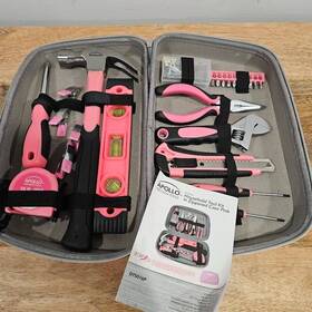 Dt5016p Apollo Tools 63-piece Pink Household Tool Set In Attractive Designer