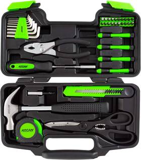 Ats39pc Arcan Tools 39-piece Home Hand Tool Kit For Household Repairs Office Apa