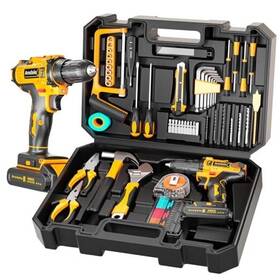 Aredale 761850842768 117-piece Tool Kit With 20v Cordless Drill Mechanic Set For Home And Auto