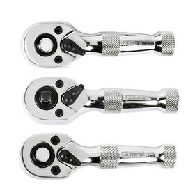 42142 Ares 840129910619 3-piece 72-tooth Stubby Ratchet Set Reversible Direction Drive