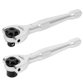 42120 Ares 840129910886 2-piece 1/4-inch Drive 90-tooth Mini Swivel Head Ratchet Set Standa