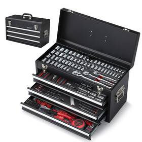 Arucmin 671891643791 438-piece Mechanics Tool Set With 3-drawer Heavy Duty Metal Box Repair K