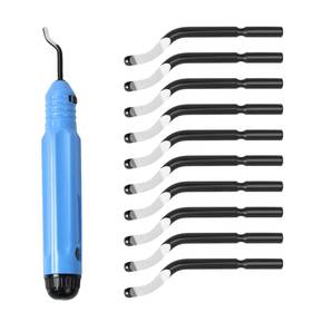 A858 Askwhy Metal Deburring Tool Kit Precision Burr Remover Set With 10 High-speed S