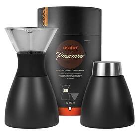 Na-po300bk Asobu Insulated Pour-over Coffee Maker Black 843631169513