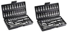 Sw01 Auscour 46pcs 1/4 Inch Drive Socket Set Metric Ratchet Wrench 46 Pcs Pack Of 2
