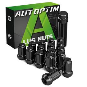 Lnap0238 Autoptim 3/8-24 Atv Lug Nuts 6 Spline Cone Acorn Seat With 1 Socket Key Replacement F