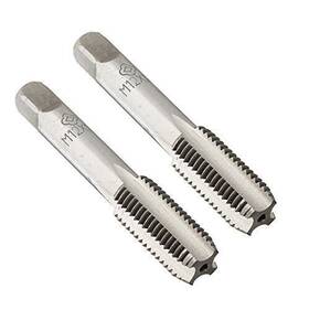 Cs201973 Autut 2 Pcs Metric M12 X 1.5mm Tap Hss 4 Flute Machine Screw Thread Plug Tapper