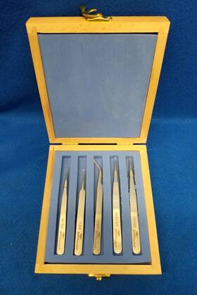 18476usa Aven Technik Precision Tweezer Set Stainless Steel 5 Pieces