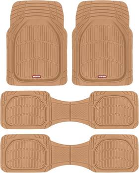 Mt920bg Bdk Mt923bg Motor Trend Original Flextough Beige Rubber Car Floor Mats For 3 Row Vehicles