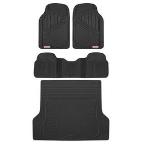Mt-785-bk Bdk Of-773-bk Ra Flextough Baseline Rubber Car Floor Mats With Trunk Mat Cargo X-large Black