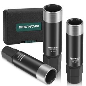 Bs2233 Bestwork 10 Spline Lug Nut Key Set Socket For Passenger Cars Suvs