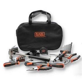 Black Decker 028874746558 65 Piece Home Repair Tool Set With Bag - Black/orange