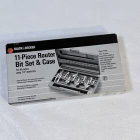 76-325 Black Decker And 11 Piece Router Bit Set Case 76325 W 1/4 Inch Shank Bits Nos