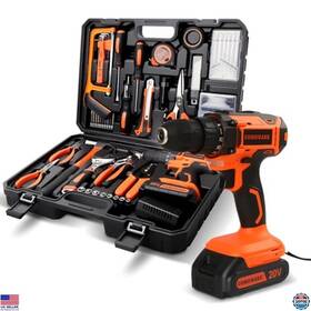 B0btd8n7gd Black & Decker 20v Cordless Drill Set Combo Kit 120 Pcs Tool For Home And Garden Repair