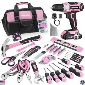 B0dcfs6yx3 Black & Decker 20v 236pcs Pink Cordless Drill Set - Womens Diy Home Tool Kit With Bag