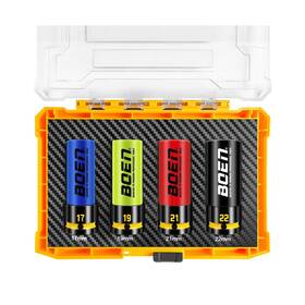 Bsw12004m Boen 1/2 Inch Drive Impact Lug Nut Socket Set 4 Pieces Non-marring Thi... Fast Ship