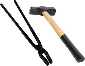 Bonbo 641197121026 16 Inch Blacksmith Tool Set - Wolf Jaw Tongs And Hammer