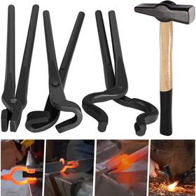 0000811-1000 Bonbo B-c-z-q-z-3 Knife Making Tongs Set And Blacksmiths Hammer Perfect For Assem