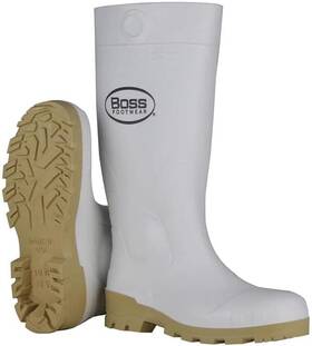 Boss 662909748706 Unisex Pvc Plain Boots White 12 Us Waterproof 1 Pair 16 Inch