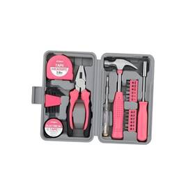 Zy-tl-001 Bulvoto 24piece Tool Set General Household Hand Kit With Plastic Toolbox Pink