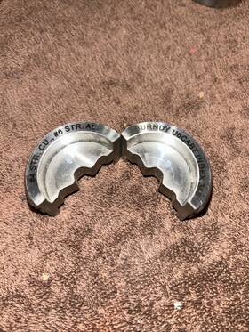U6cabt Burndy Index 346 Crimping Die #4 Str. Cu. #6 Str Al Stainless Steel