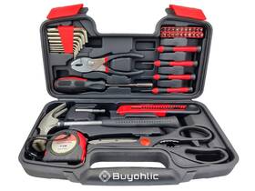06150001343379 Buyohlic 150001343379 39-piece Household Tool Kit With Plastic Toolbox Starter Set-usa Fulfilled