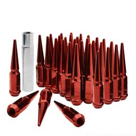 Sln61-es916-118re32 Ca Supplies 32 Pcs 9/16-18 112mm 4.4 Inch Wheel Car Spike Lug Nuts Red Conical With Key Sln61-es916-118re32 Ca Supplies 32 Pcs 9/16-18 112mm 4.4 Inch Wheel Car Spike Lug Nuts Red Conical With Key