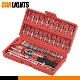 C-04crp0006asl Carlights 46pcs Auto Car Repair Tool 1/4 Inch Ratchet Wrench Combination Socket With Box Kit