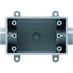 E981dfn-ctn Carlon Switch Box 1-gang 2-outlet Pvc Gray 1/2 In Hub