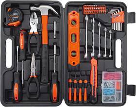 Cartman 744759390813 Tool Set General Hand Kit With Plastic Toolbox Storage Case Automot