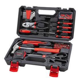 Cartman 943536314590 Tool Set General Household Hand Kit With Plastic Toolbox Storage Case Re