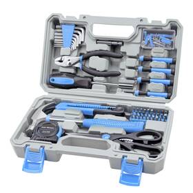 Cartman 943536315757 Tool Set General Hand Kit With Plastic Toolbox Storage Case Automotive