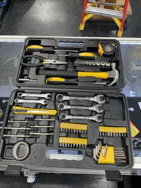 Cartman 943536316372 148 Piece Tool Set General Hand Kit With Plastic Toolbox Storage Case A