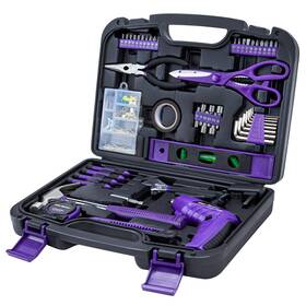 Cm-tk149-purple Cartman 149-piece Tool Set With Purple Cordless Screwdriver Essential Household