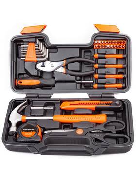 Mx-tk39pc-orange Cartman 39 Piece Tool Set General Household Hand Kit With Plastic Toolbox Storag